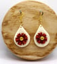 Burgundy Gerbera Earrings - Image 2