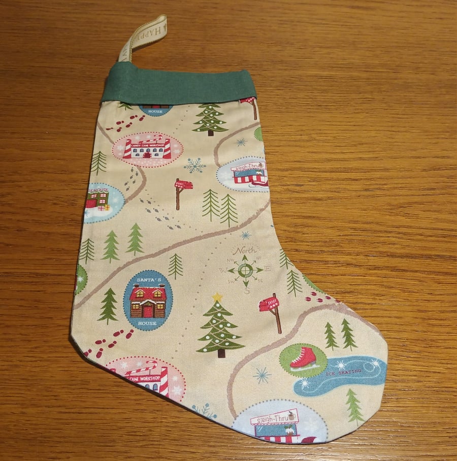 Santa's House Christmas Stocking