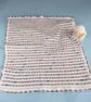 Crochet Baby Blanket, White Multicolour Car Seat Blanket, Newborn Gift - Image 3