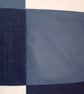 Patchwork cushion cover. Navy blue, mid blue and white cushion cover - Image 5