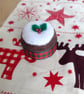Mini Felt Christmas Cake - Pin Cushion -Ornament -  Decoration - Pudding - Image 5