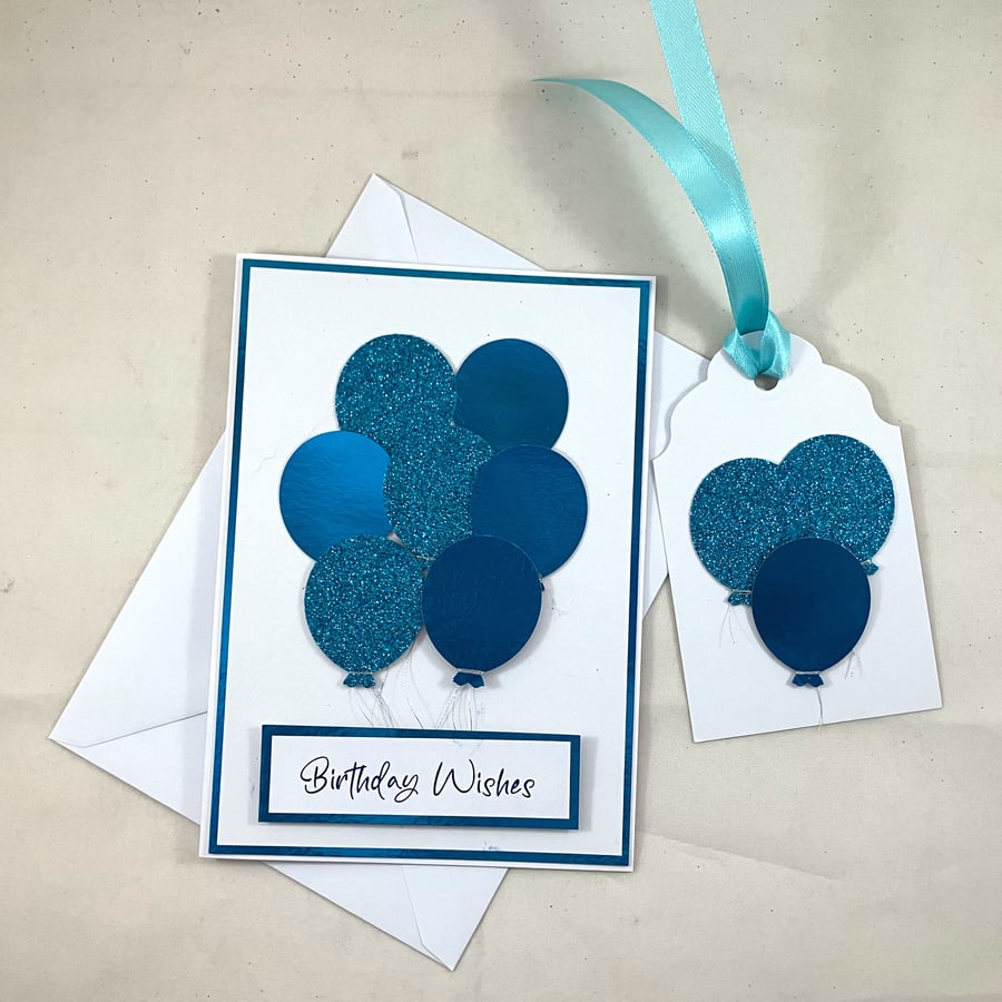 Gift Tag - Birthday Letters Blue Gift Tag - Birthday Letters Blue