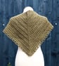 Pretty triangular lace shawl in green pure wool - design A516