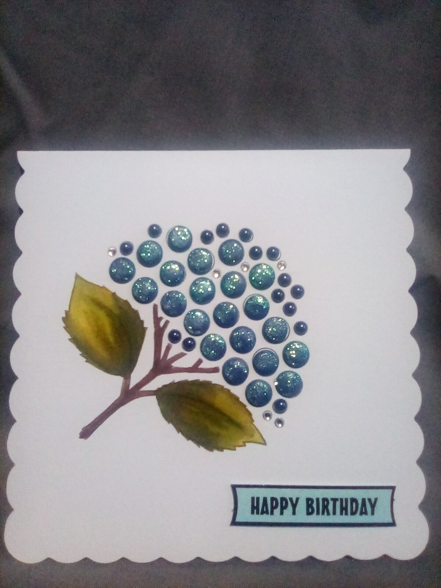 Watercolour embellished handmade ladies birthday card