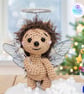 Sale ! Angelica the Christmas Angel hedgehog  sculpture. Crochet ornament. - Image 2