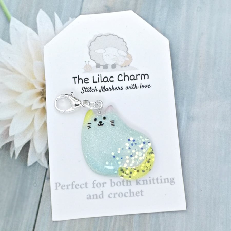 Glittery Cat Stitch Marker 