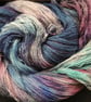 Shetland BFL SILK YARN Midnight Storm Hand Dyed, Painted Elvincraft