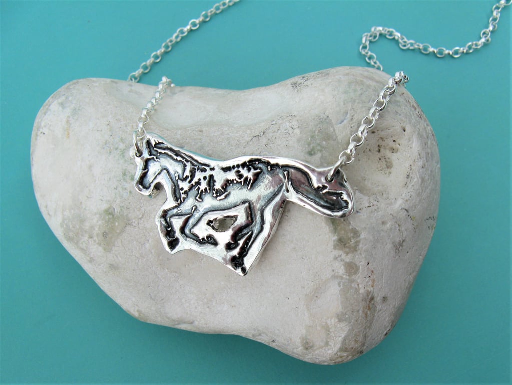 Galloping horse necklace - REDUCED