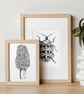 Black & White Botanical Morel Mushroom Art Print Hand-Drawn A5 Illustration - Image 4