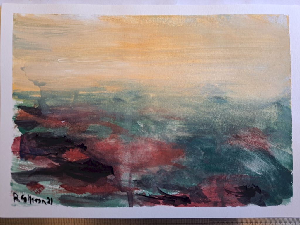 Green and Red Land 1 (Original Landscape Painting)