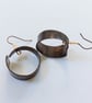 Chunky Rustic Copper Hoop Earrings with Czech Crystal Beads - Image 6