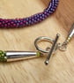 Rainbow necklace, ombré beaded rainbow jewellery, kumihimo beaded rainbow - Image 4