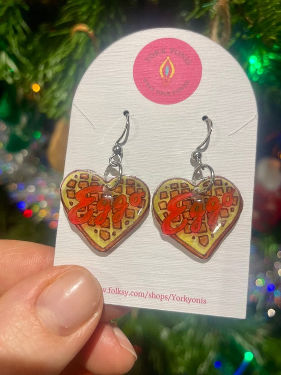 Eggo Waffle Earrings inspired by Stranger Things 