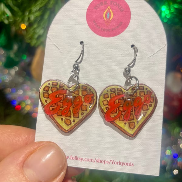 Eggo Waffle Earrings inspired by Stranger Things 