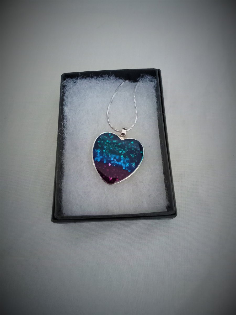 Vibrant Tri-Coloured Heart Pendant