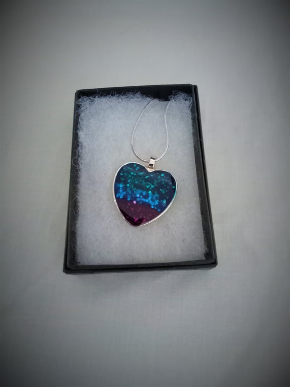 Vibrant Tri-Coloured Heart Pendant