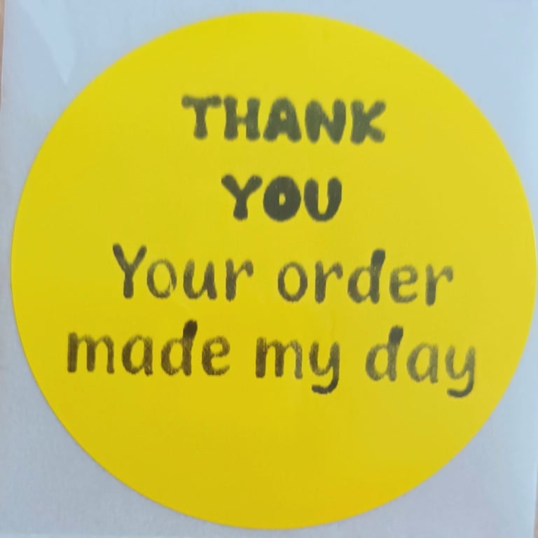 50 'Thank You Your Order Made My Day' Thermal Printed Stickers (MY)