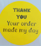 50 'Thank You Your Order Made My Day' Thermal Printed Stickers (QY)