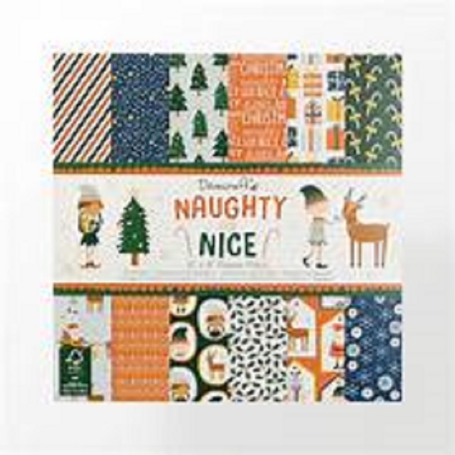 Dovecraft 'Naughty or Nice' 8" x 8" FSC Paper Pack FULL PACK 36 SHEETS