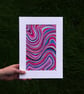Pink, Purple and Blue Swirl Original Abstract Art Print - Image 2