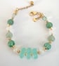 Green bracelet green aventurine valentine heart, chalcedony, agate and fluorite. - Image 3