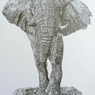 Bull Elephant, an original graphite pencil drawing 