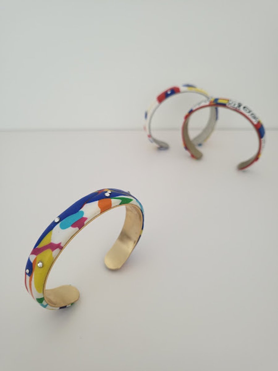 Handmade Polymer Clay Bangle - Colour Burst Bangle