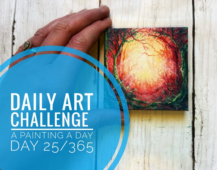 Mini Acrylic painting on canvas, Daily Art Challenge, A Painting a Day 25-365 