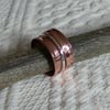 Copper and Sterling Silver Anticlastic Spinning Ring with Double Spinners, R71D