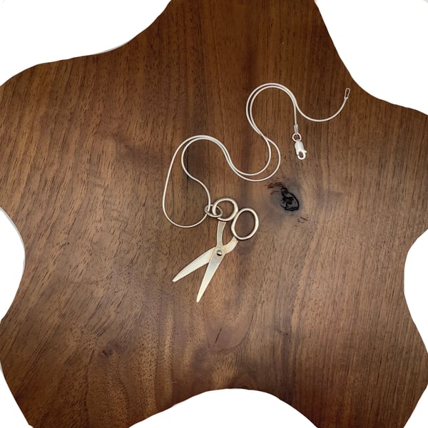 Sterling silver scissors  pendant