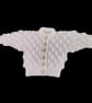 Hand Knitted Baby Cardigan, White Bobble Pattern, Gender-Neutral, 0-6 Months - Image 2