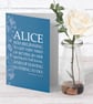 Alice in Wonderland Greetings Card Literary Gift - Alice Word Art Card - Image 2