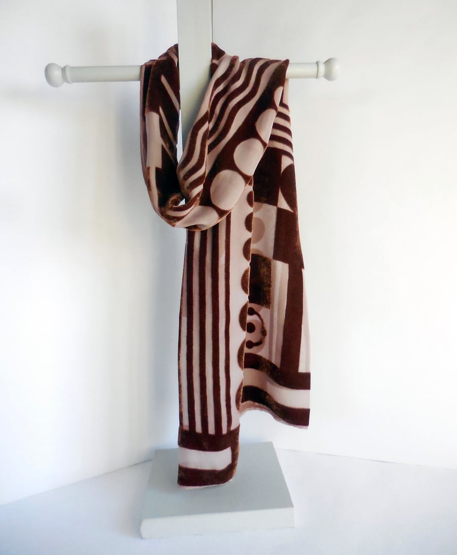 LIMITED EDITION SILK VISCOSE DEVORE VELVET SCARF