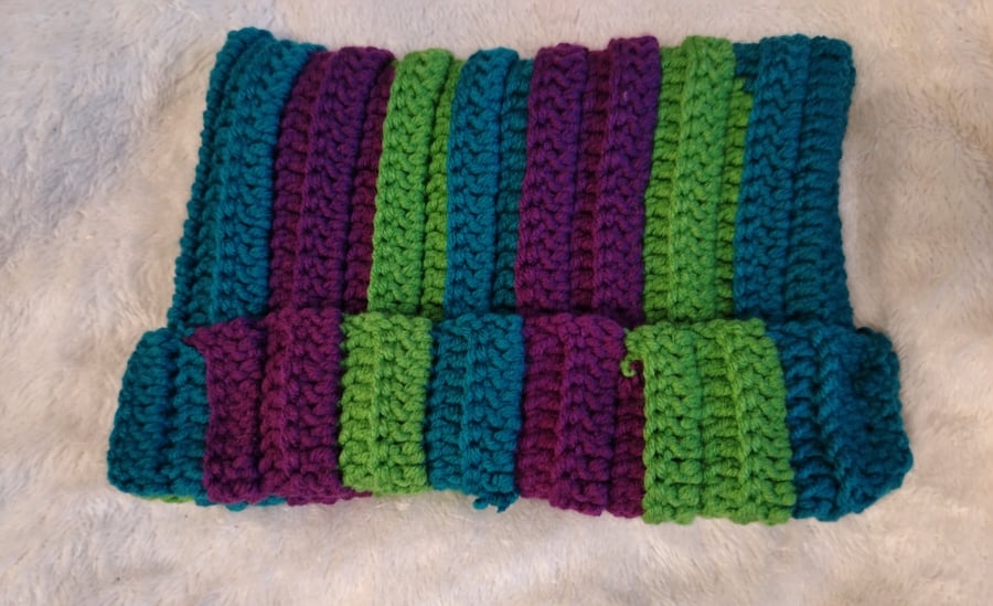 XLarge crocheted cat ear beanie 