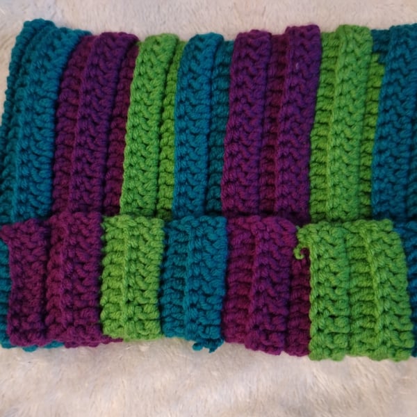 XLarge crocheted cat ear beanie 