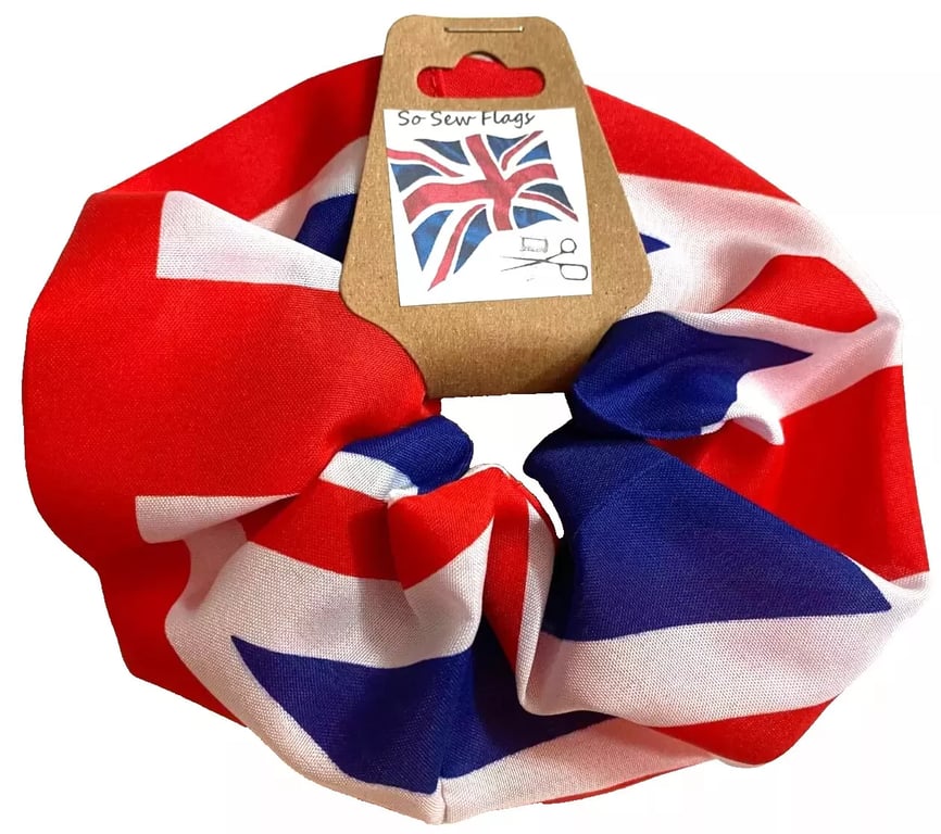 Union Jack United Kingdom Flag Hair Scrunchie Scrunchies Accessory Band Elastic