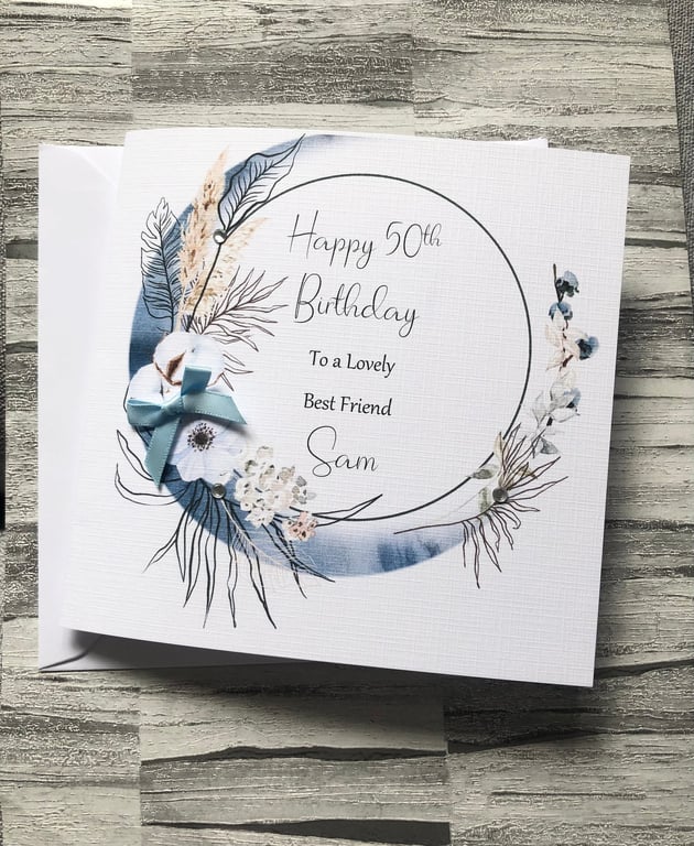 Personalised Birthday Card for Her Happy Birthday Mum Auntie Grandma Sister 21st