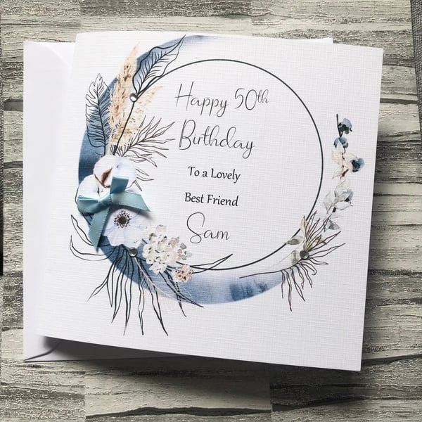 Personalised Birthday Card for Her Happy Birthday Mum Auntie Grandma Sister 21st