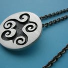 Sterling Silver Smoke Swirl Pendant and Chain
