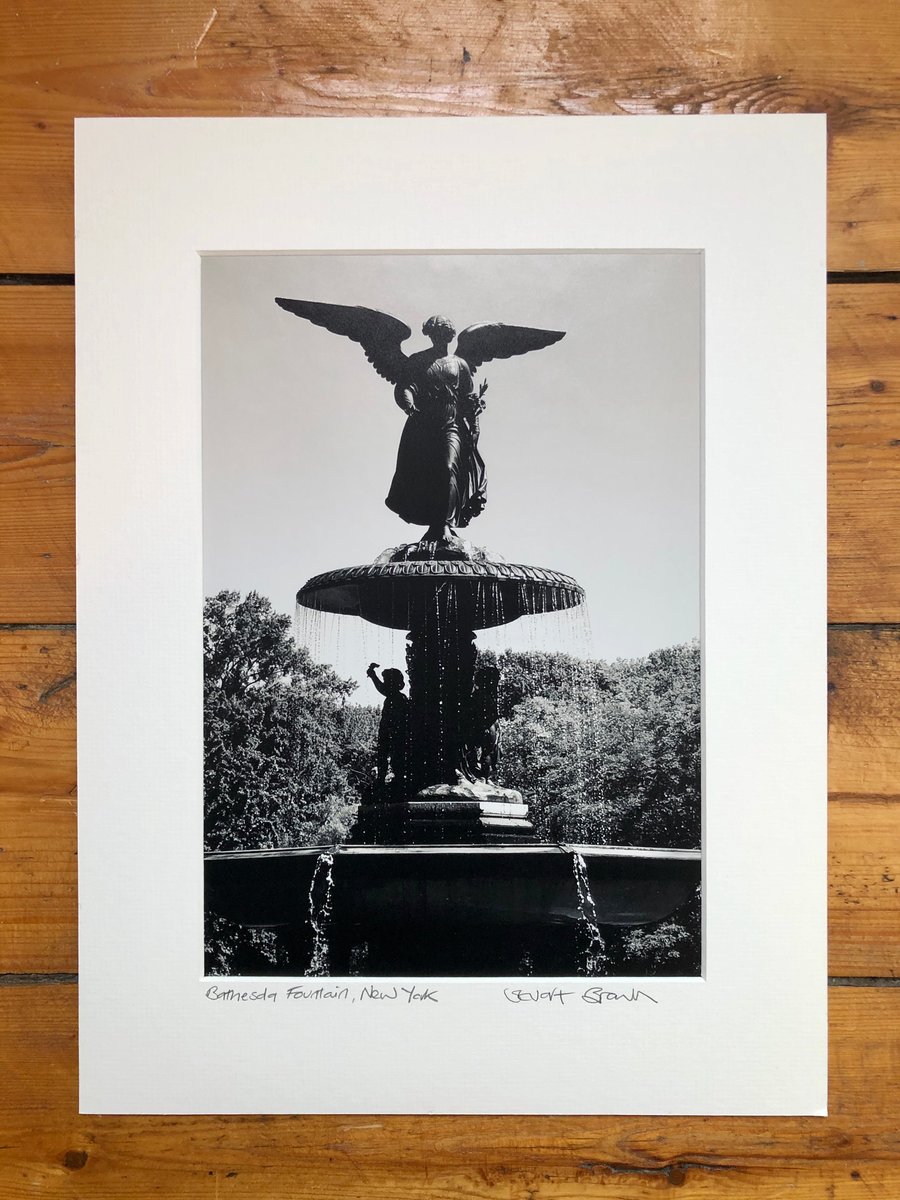 ‘Bethesda Fountain’ Central Park, New York signed mounted print FREE DELIVERY