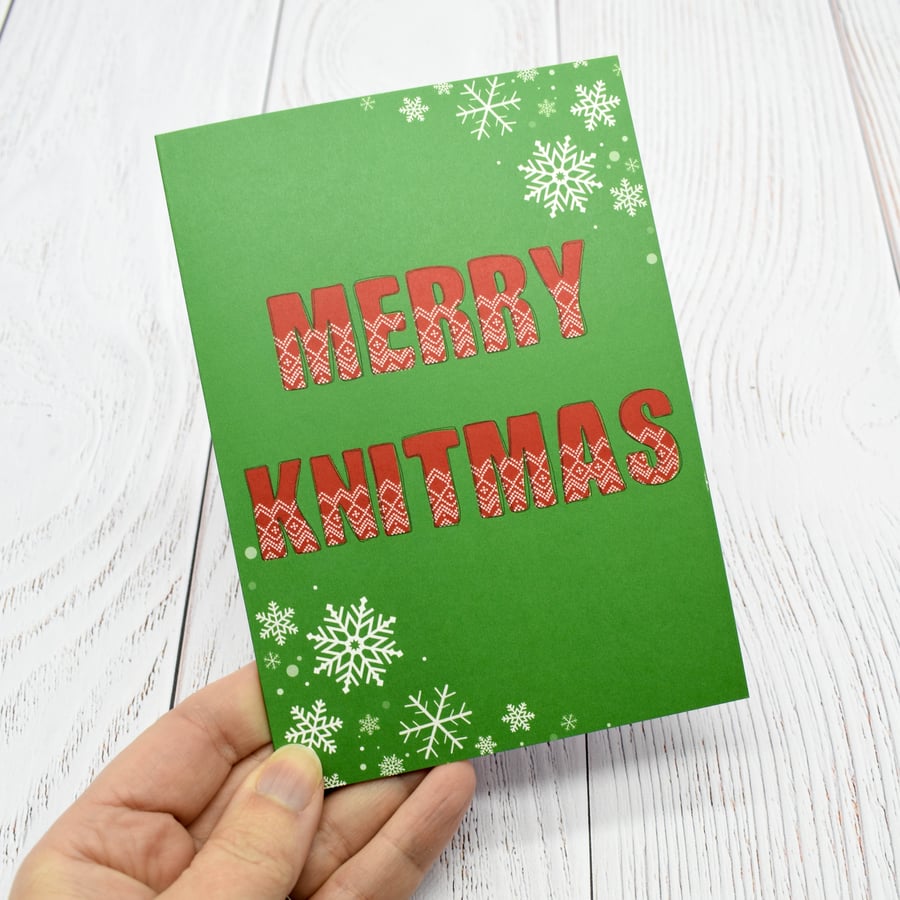 Merry Knitmas - Greetings Card A6