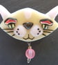 Handmade Fused Glass Cat Brooch. - Image 2