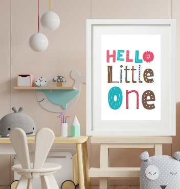 Wall Art Print – A4 Quote Poster –  Hello Little One -  Unframed