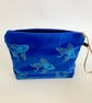 Royal Blue Koi Fish Velvet Makeup Bag - Image 5