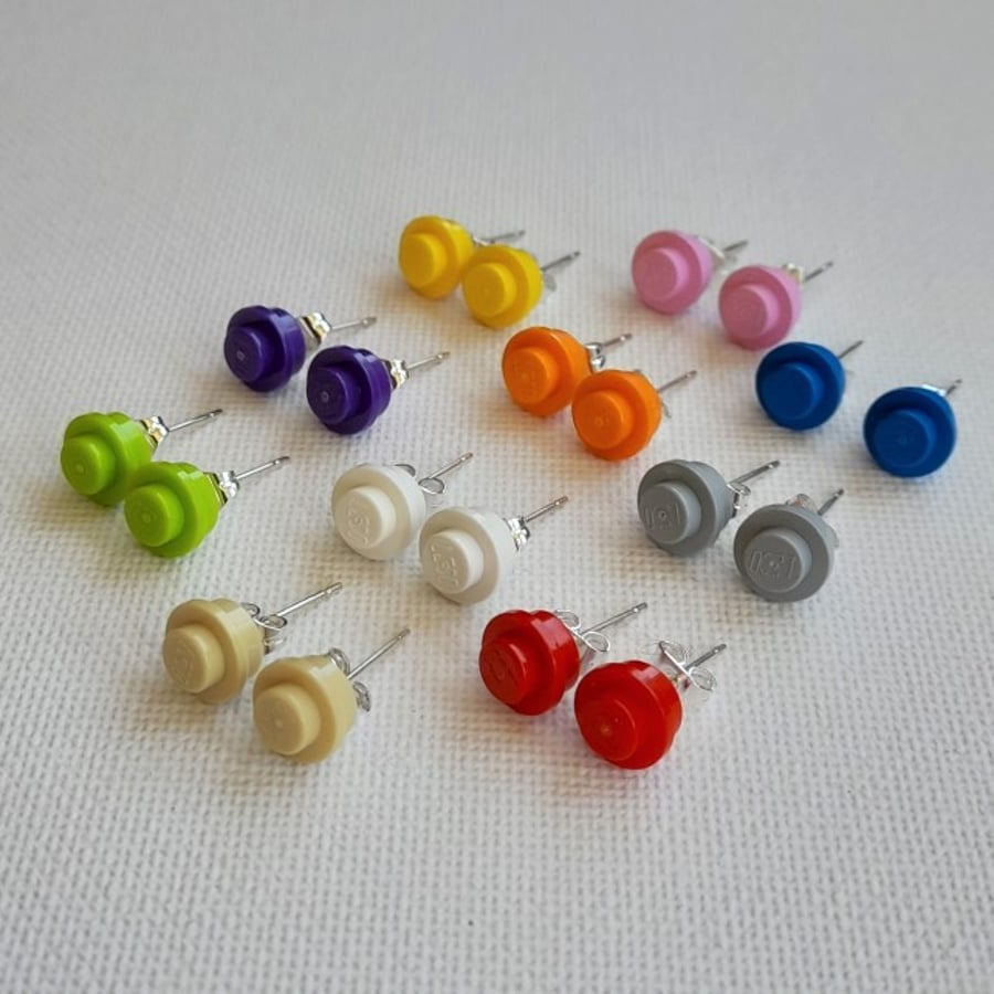 Lego Round Stud Earrings