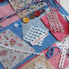 Rose Pink Denim Slow Stitching kit - gift for teenager