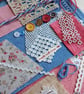 Rose Pink Denim Slow Stitching kit - gift for teenager