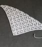 Lace Bandana Head, Floral Design, White Cotton - Image 2