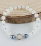 Bracelet - Blue Moonlight Synthetic Opal Stone beaded bracelet