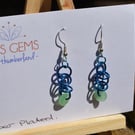 Blue & Green Orbital Style Chainmaille Earrings